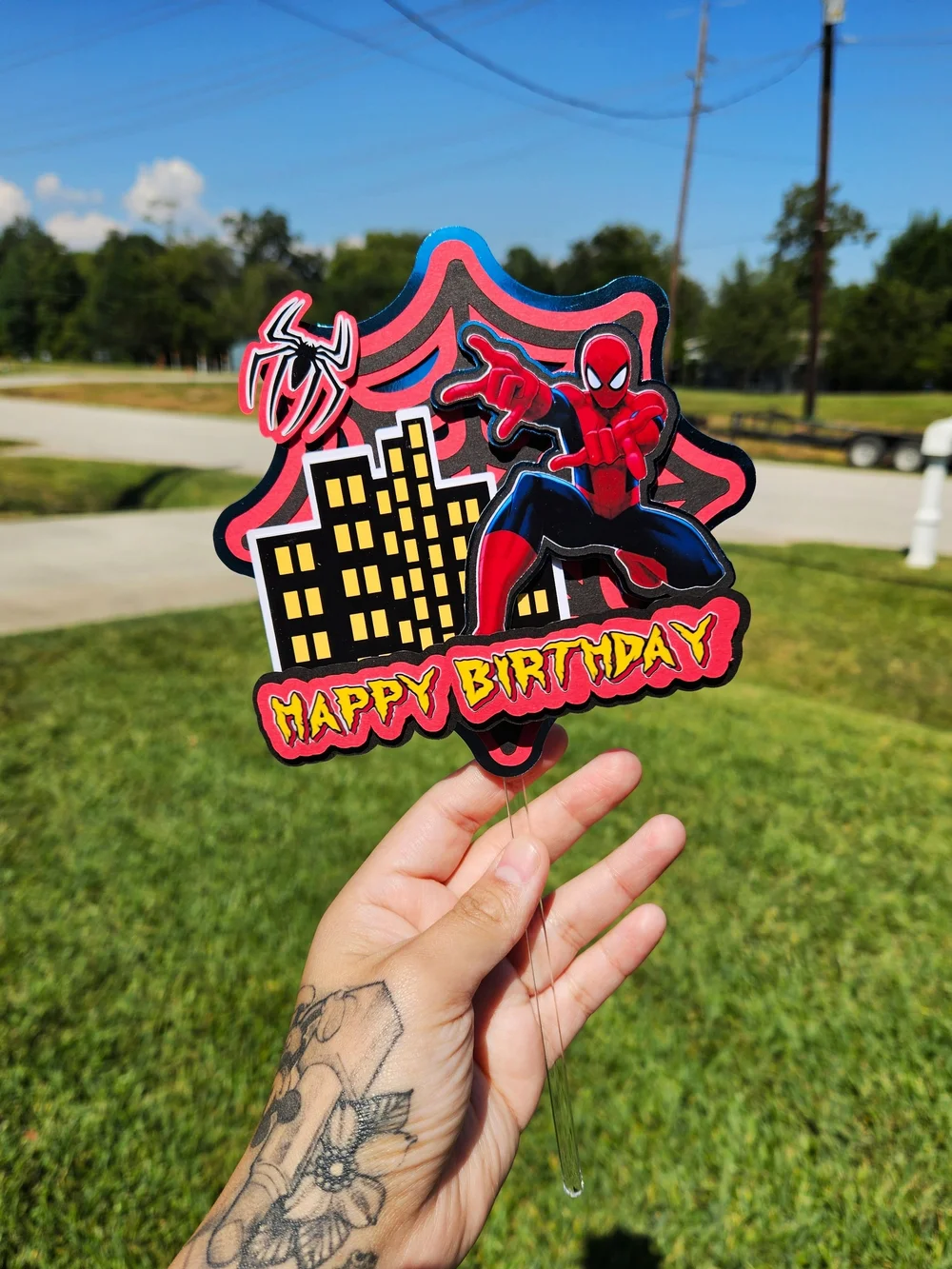 Spiderman Superhero Happy Birthday Cake Topper